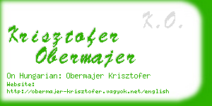 krisztofer obermajer business card